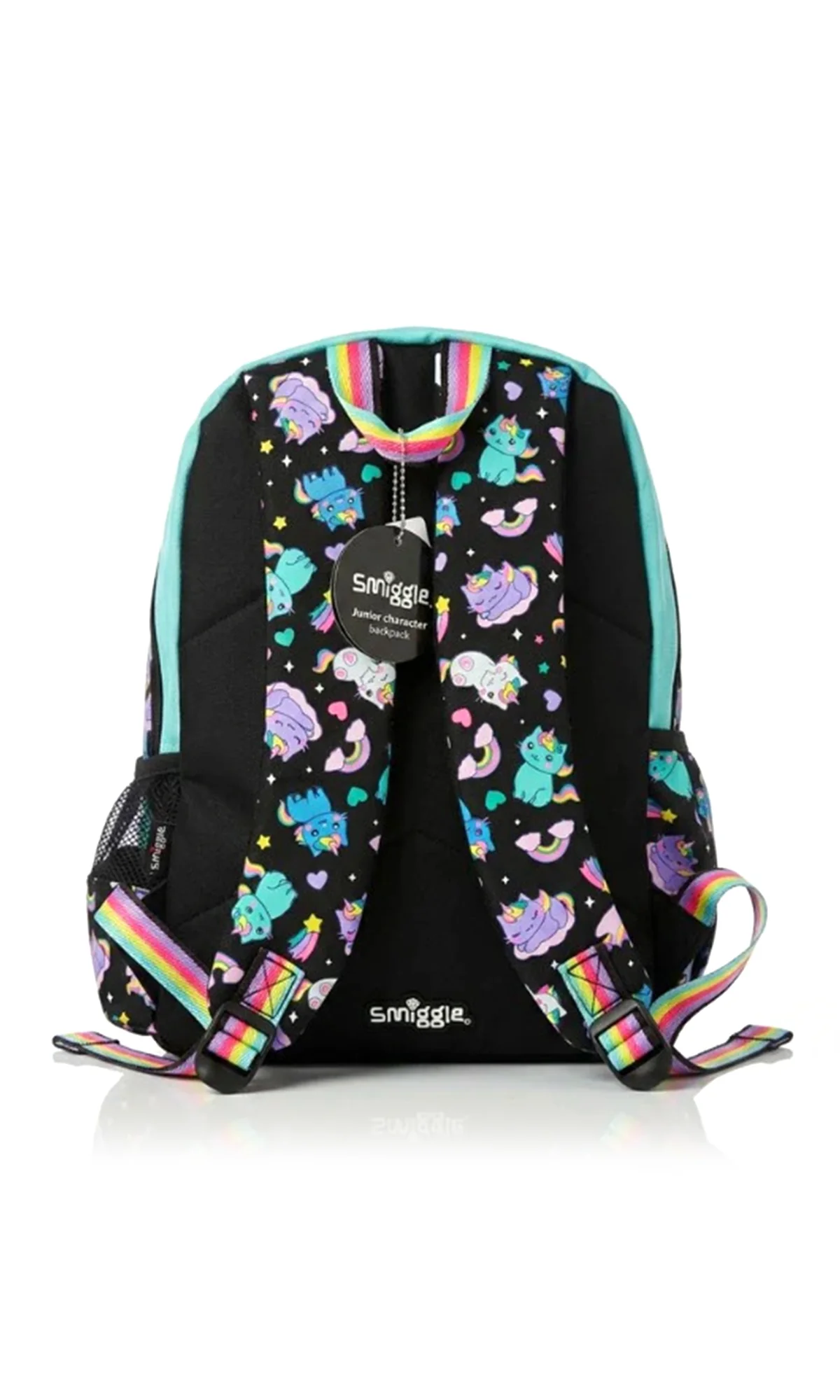 School Bag Black Fluffy Unicorn Cat Kawaii Print - Image 2