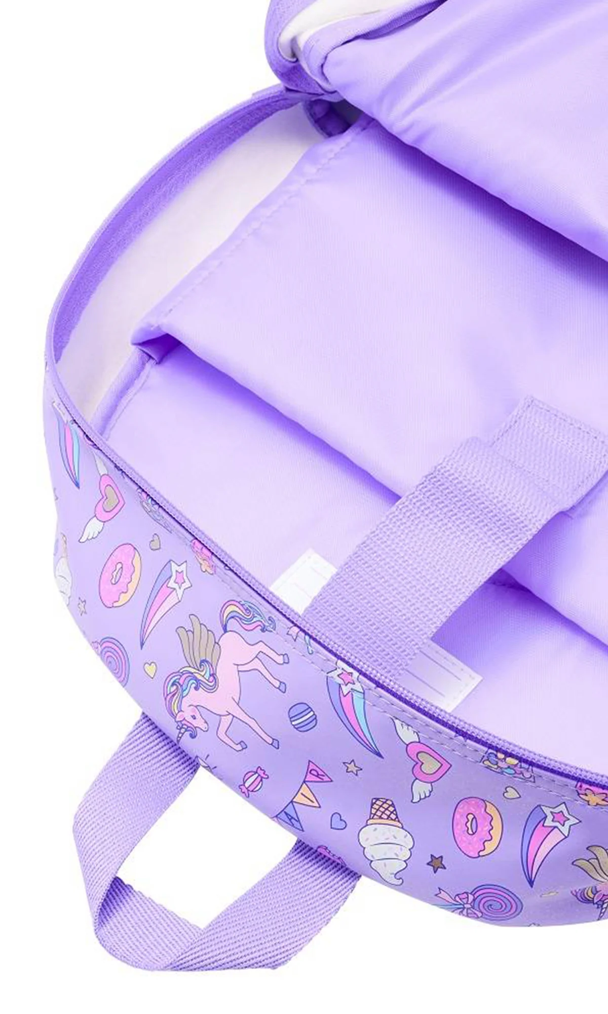 School Bag Lilac Unicorn Holographic Print - Image 2