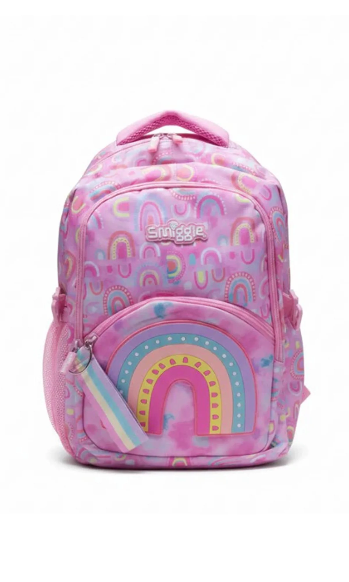 School Bag Pink Tie-Dye Rainbow Print