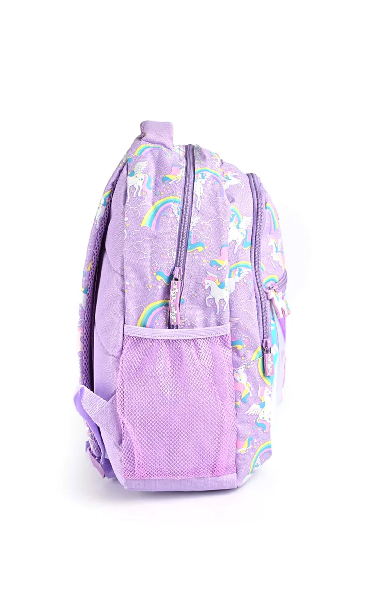 School Bag Purple Unicorn Rainbow Print - Image 2