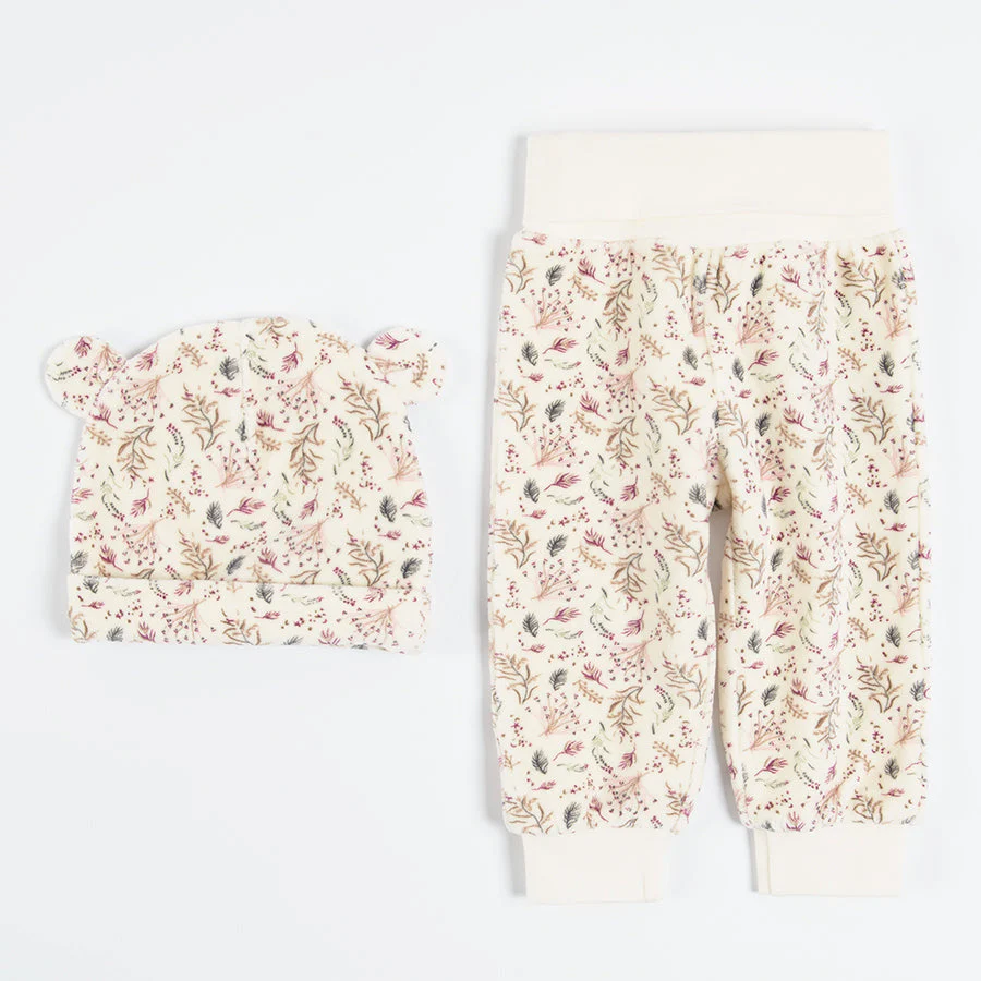 Girl's Set Bodysuit With Long Sleeves Half Rompers Cap Organic Cotton Mix CC CNG2500339 00 - Image 3