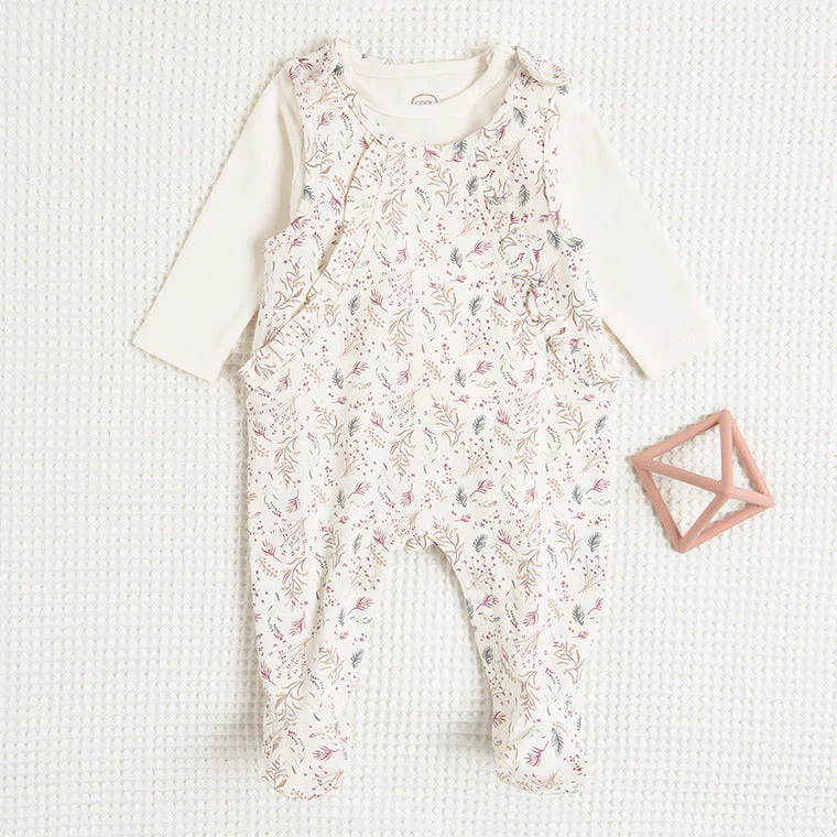 Girl's Set Bodysuit With Long Sleeves Rompers Organic Cotton Ecru CC CNG2500338 00 - Image 2