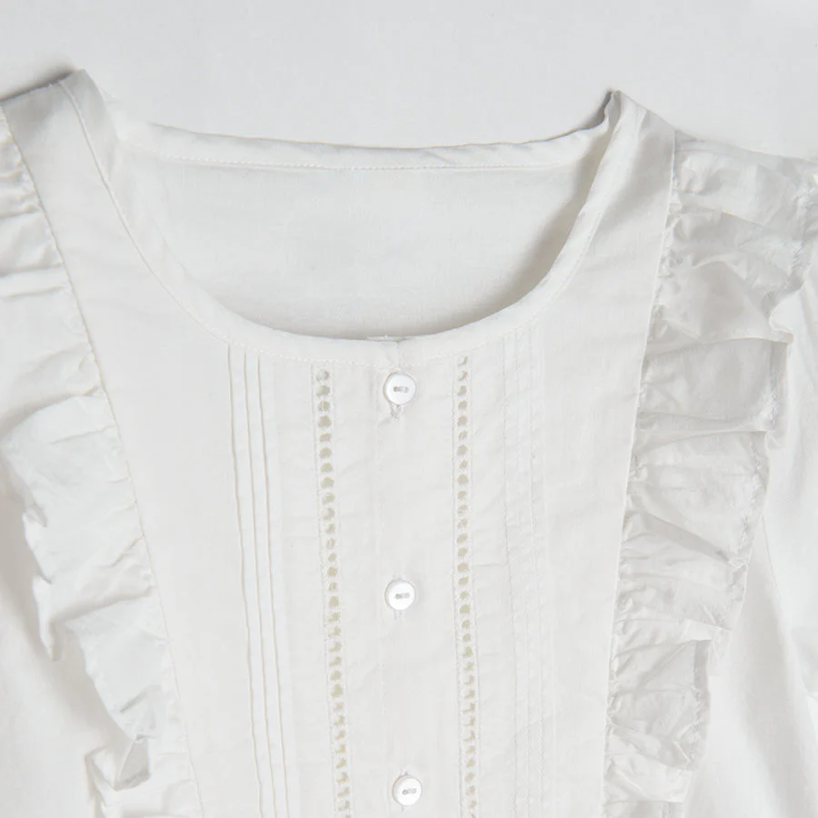 Girls' Short-Sleeved Blouse White CC CCG2411441 - Image 2