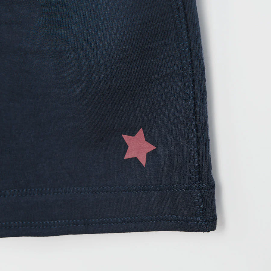 Girl's Shorts Navy Blue Set 2 Pcs - Image 3