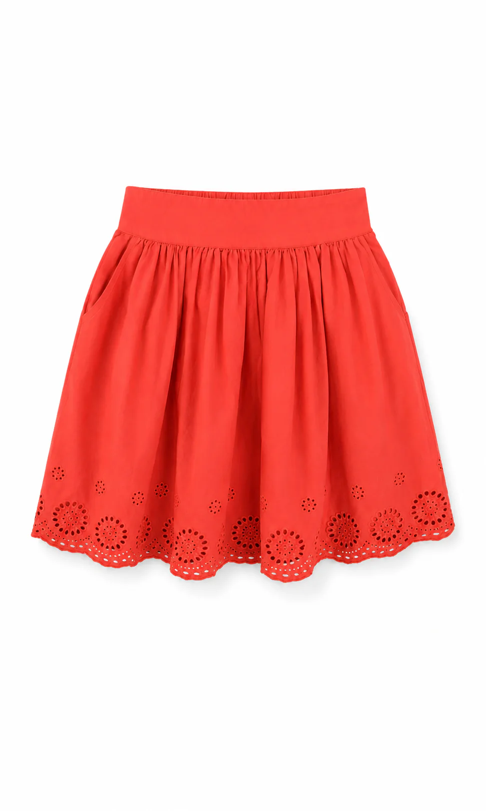 Girl's Skirt Red English Embroidery CC CCG2412009
