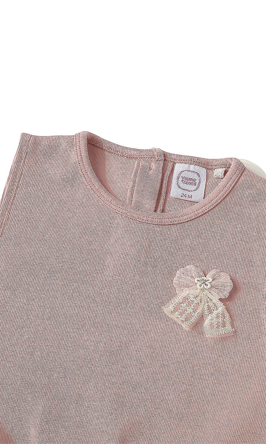 Girls Sleeveless Lace Hem Top Dusty Pink - Image 2