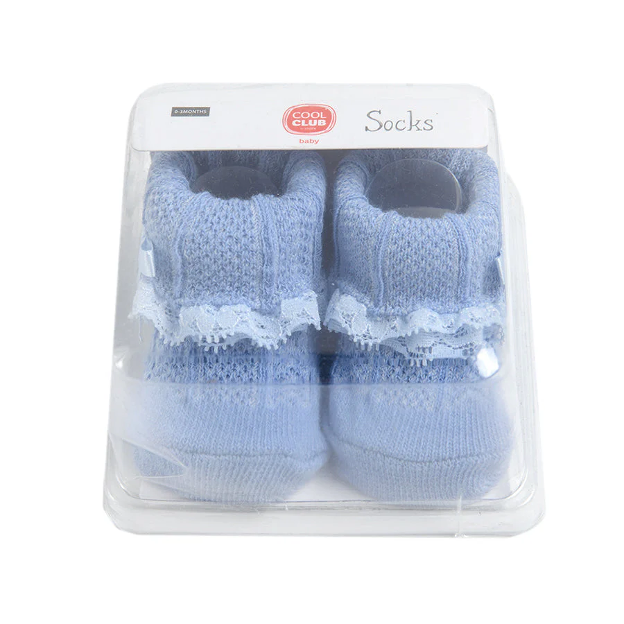 Girl's Socks Light Blue Lace CC CHG2400489 - Image 2
