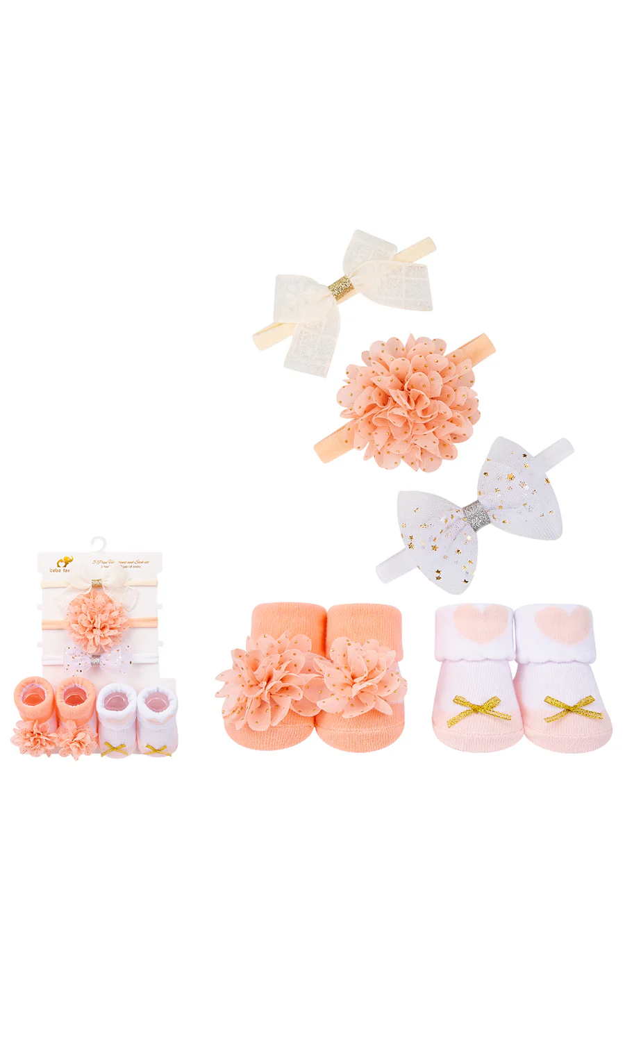 Girls Socks Pack Of 2 & HeadBand Set - 0317990