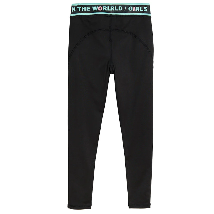 Girl's Sports Leggings Black - Image 2