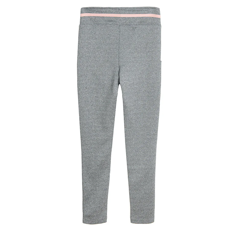 Girl's Sports Leggings Gray Melange - Image 2