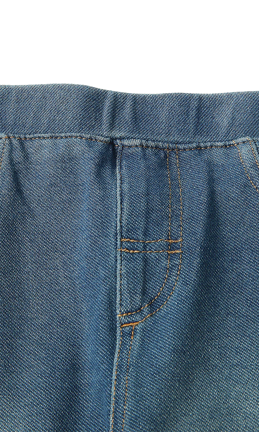 Girls Steel Blue Washed Denim Jeggings Pull-On - Image 2