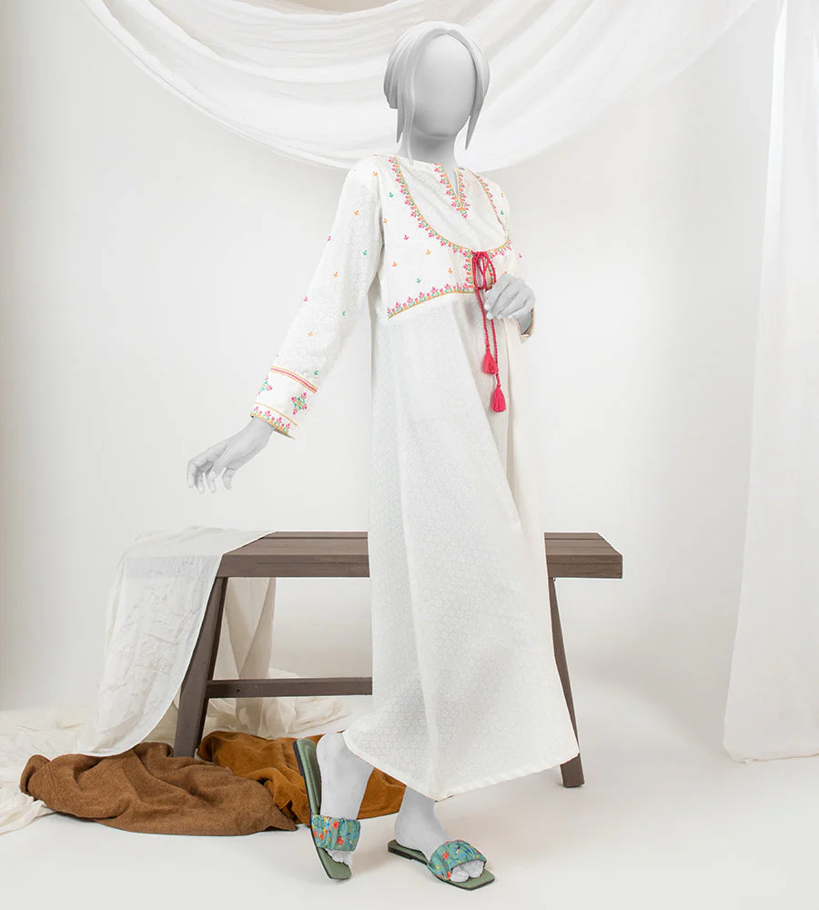Girl's Stitched Lawn Frock - Image 3