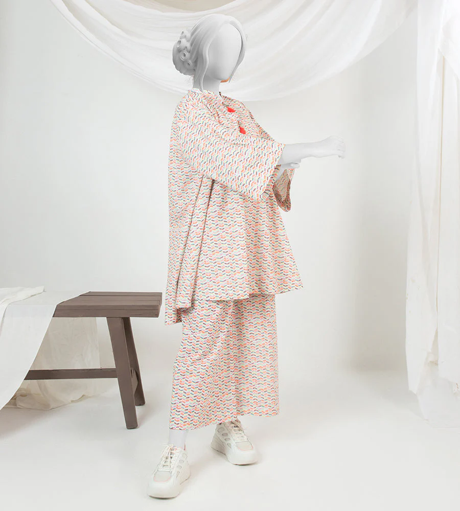 Girl's Stitched Poly Lawn 2 PCs - Image 2