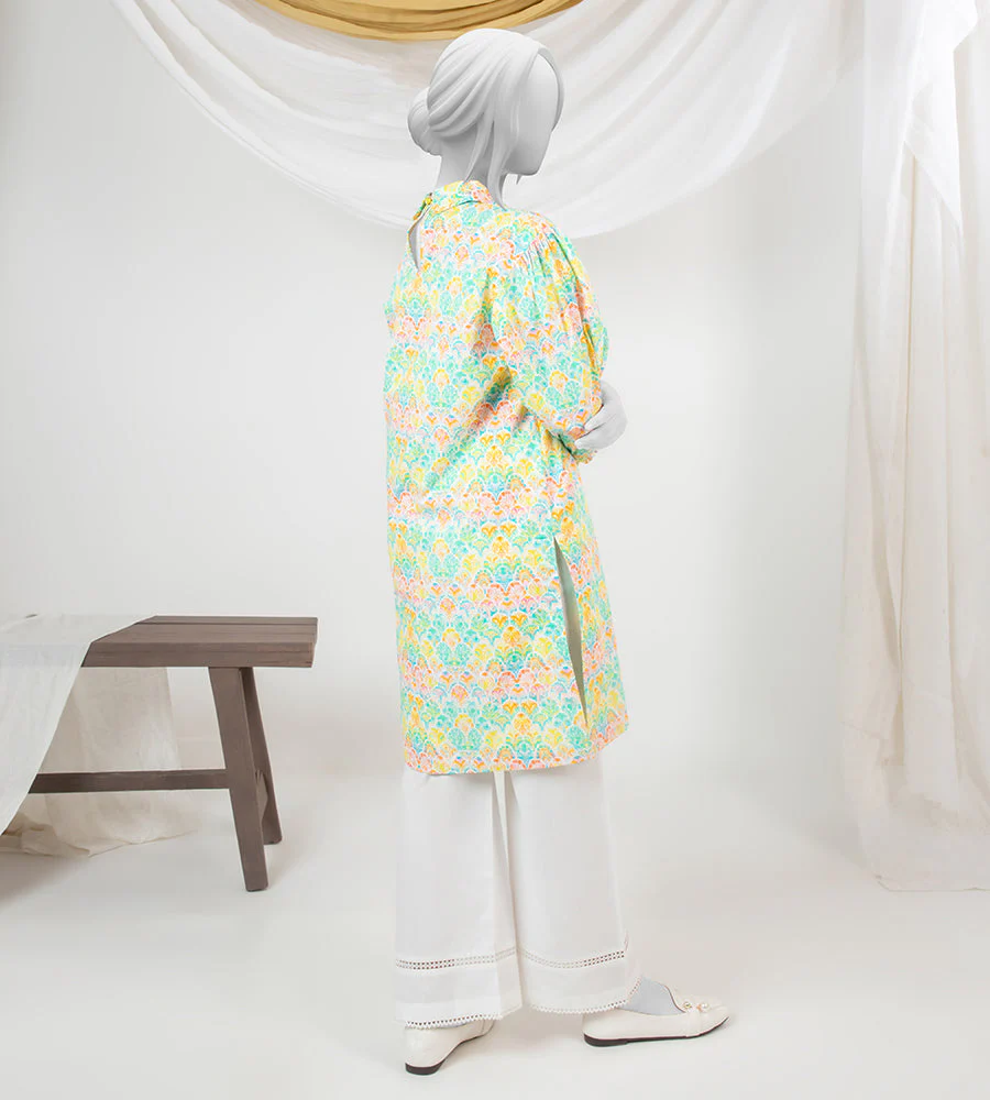 Girl's Stitched Poly Lawn Kurti - Image 3
