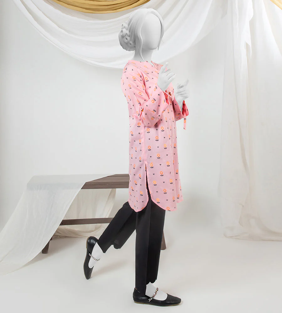 Girl's Stitched Jacquard Kurti - Image 2