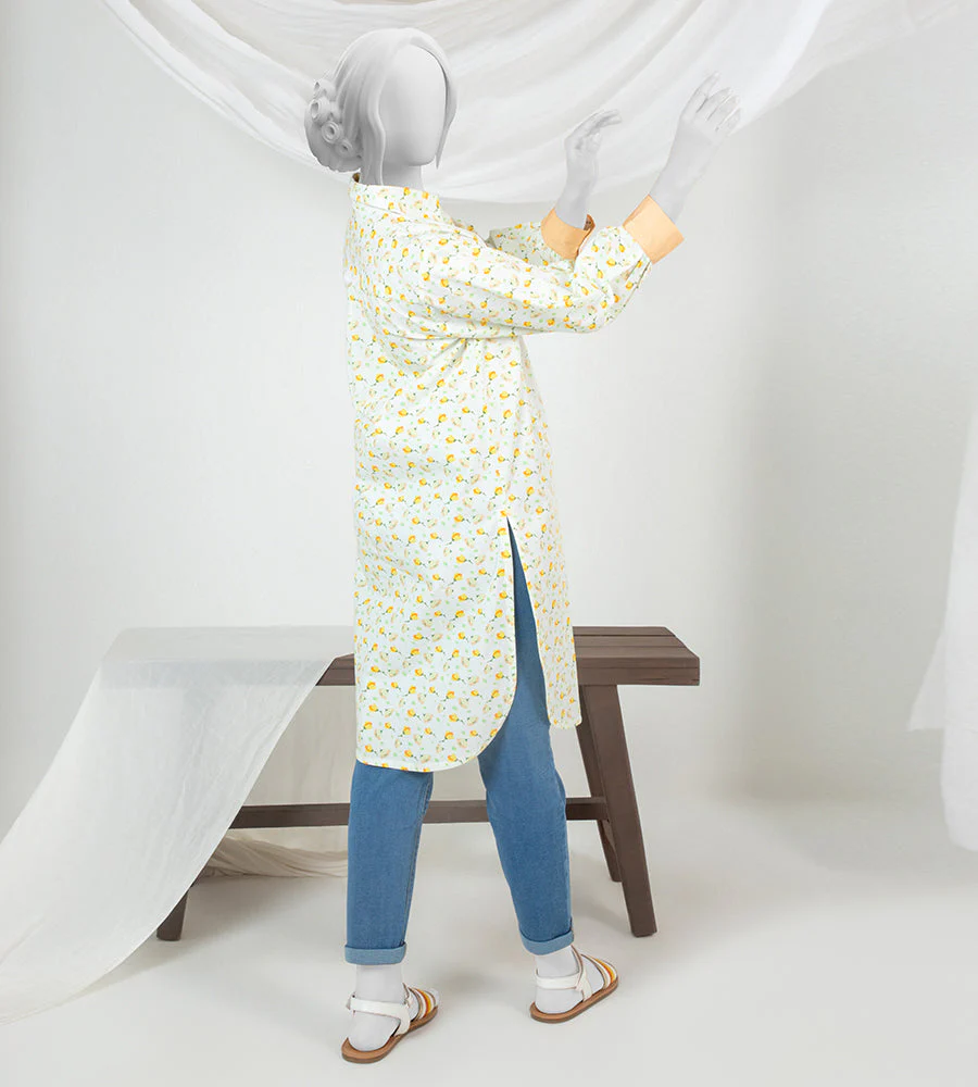 Girl's Stitched Poly Lawn Kurti - Image 2