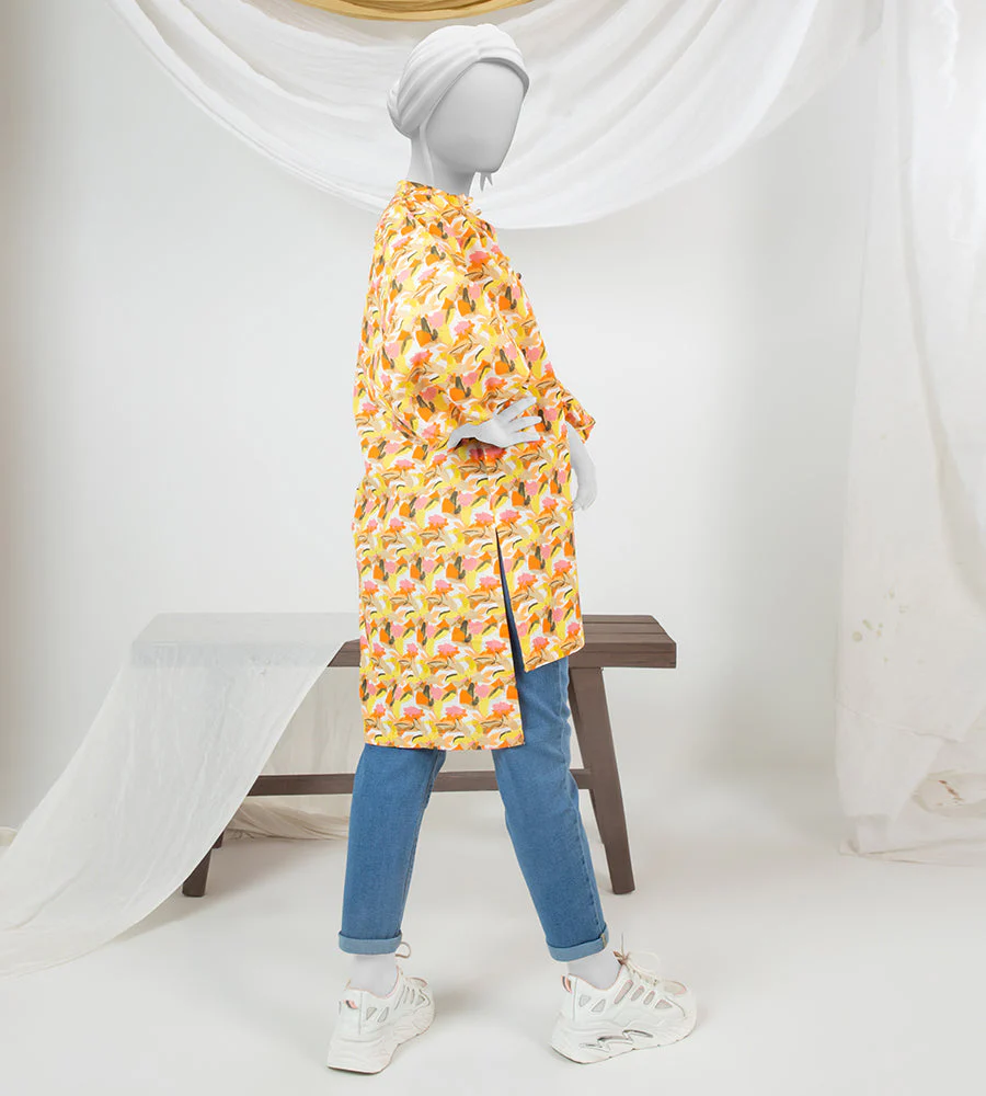 Girl's Stitched Poly Lawn Kurti - Image 3