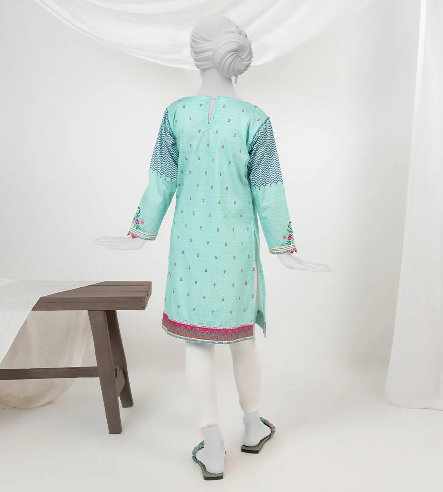 Girl's Stitched Poly Lawn Kurti - Image 2