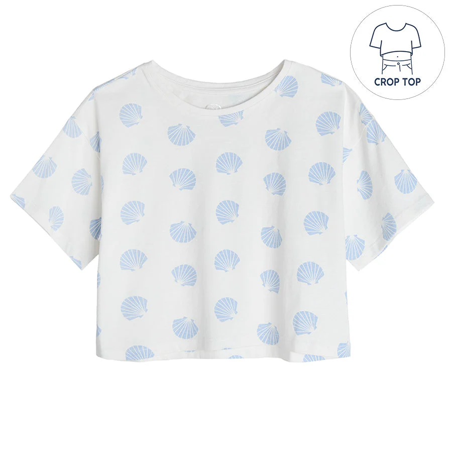 Girl's T-Shirt, Crop Top, White