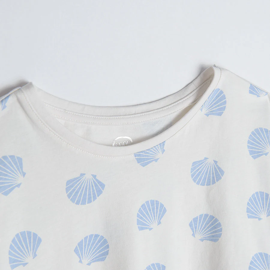 Girl's T-Shirt, Crop Top, White - Image 2