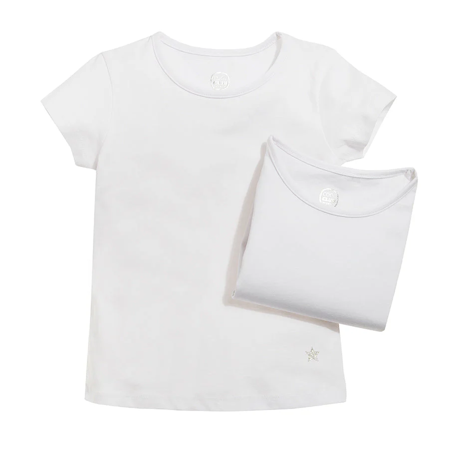 Girls T-Shirt Pack Of 2 - White
