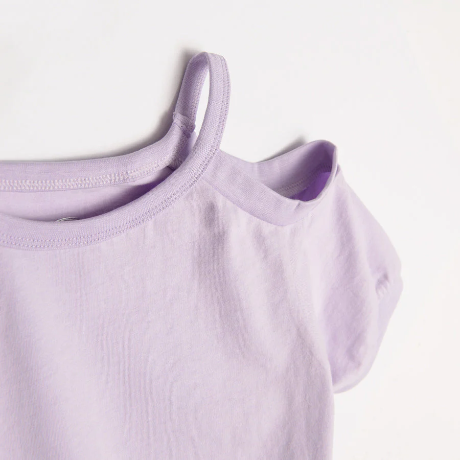 Girl's T-shirt with short sleeves, light purple - Image 2