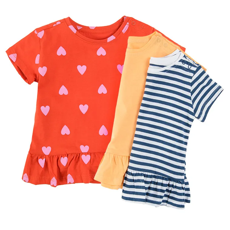Girl's T-Shirt With Short Sleeves, Mix, Set, 3 Pcs. CC CCG2402387