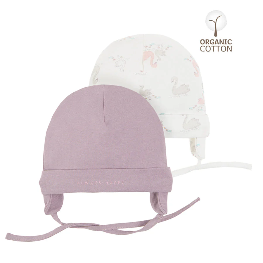 Girl's Tied Cap Organic Cotton Mix Set 2 Pcs CC CAG2400760 00