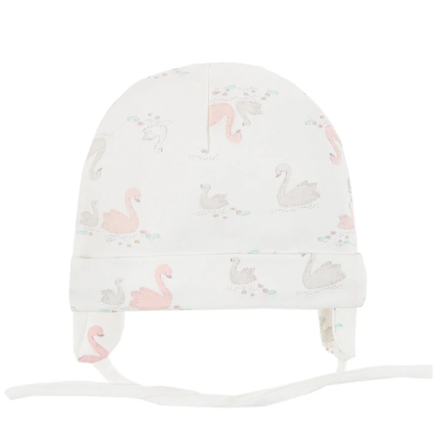 Girl's Tied Cap Organic Cotton Mix Set 2 Pcs CC CAG2400760 00 - Image 3