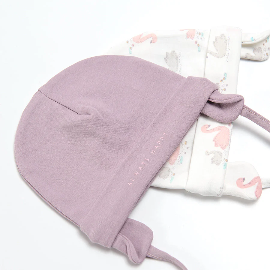 Girl's Tied Cap Organic Cotton Mix Set 2 Pcs CC CAG2400760 00 - Image 4