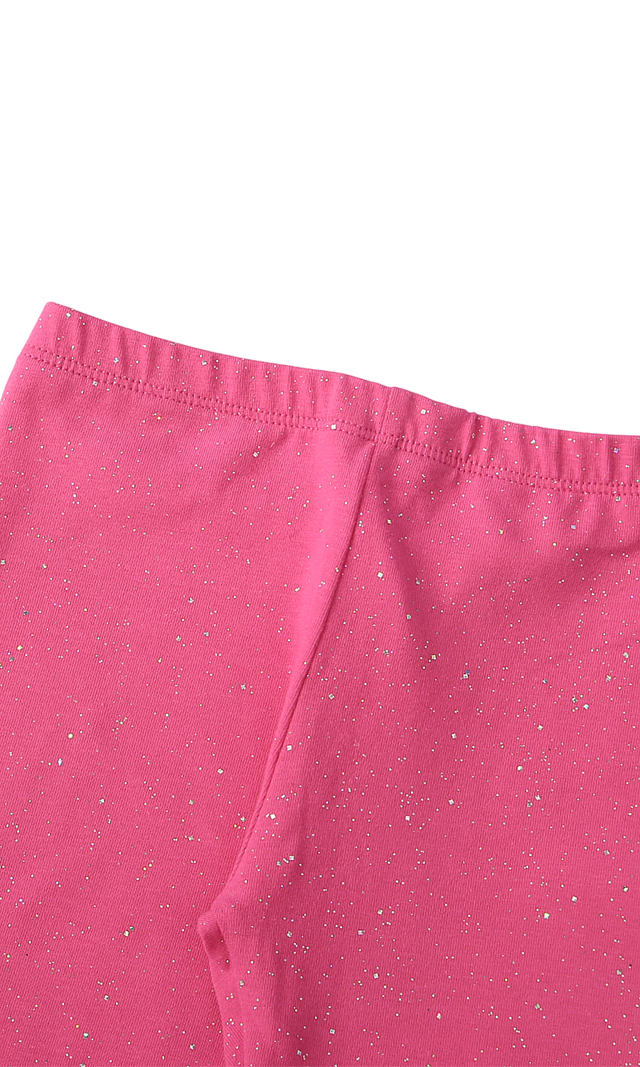 Girls Tights Hot Pink Silver Glitter Sparkle Lettuce Hem - Image 2