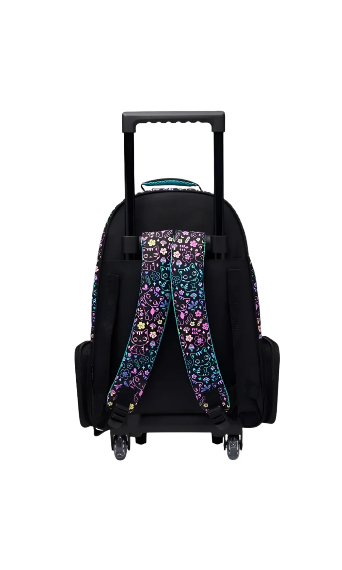 Girls Trolley School Bag 18L Grade 5-8 Cat Print - Image 2