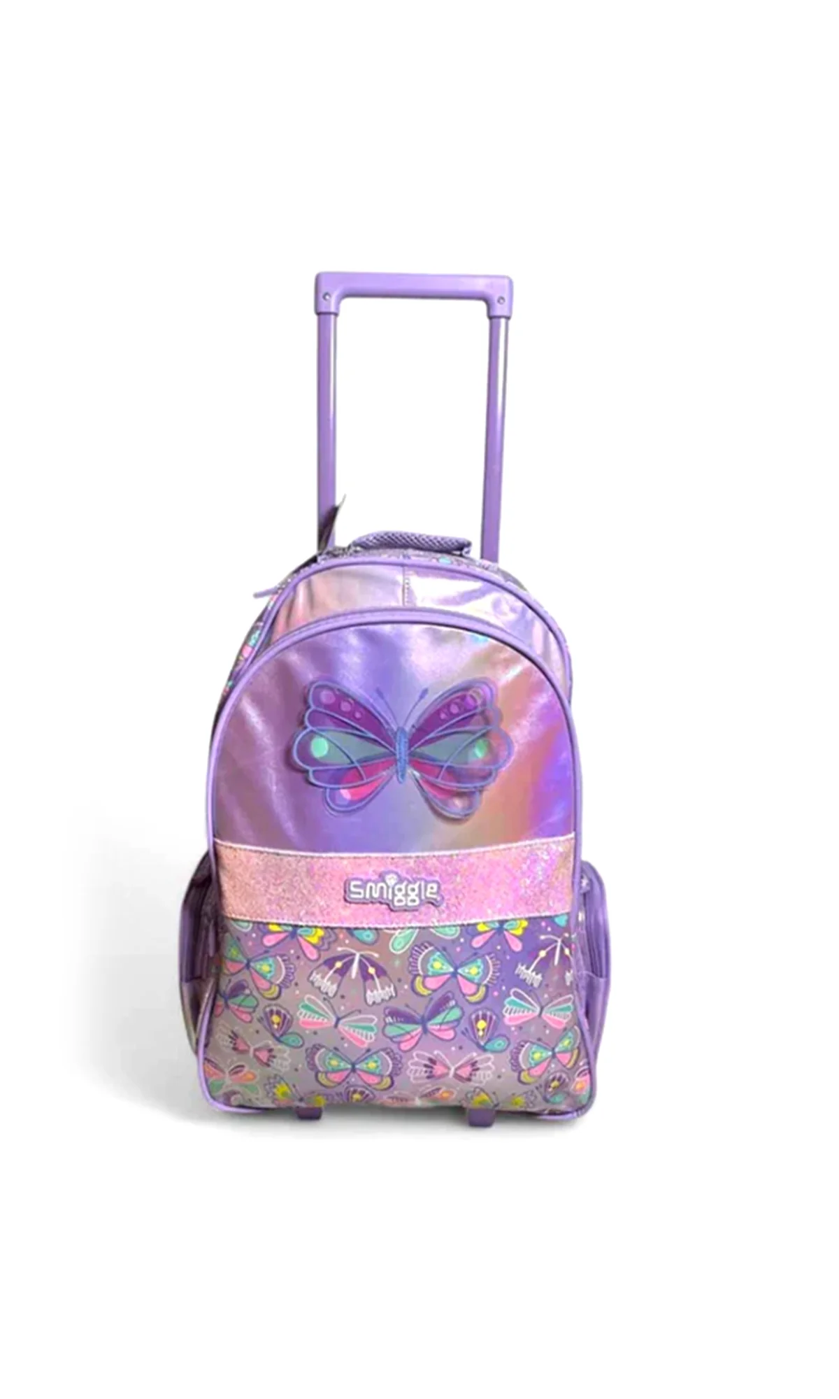 Girls Trolley School Bag 20 L Grade 6-10 Holographic Butterfly Print