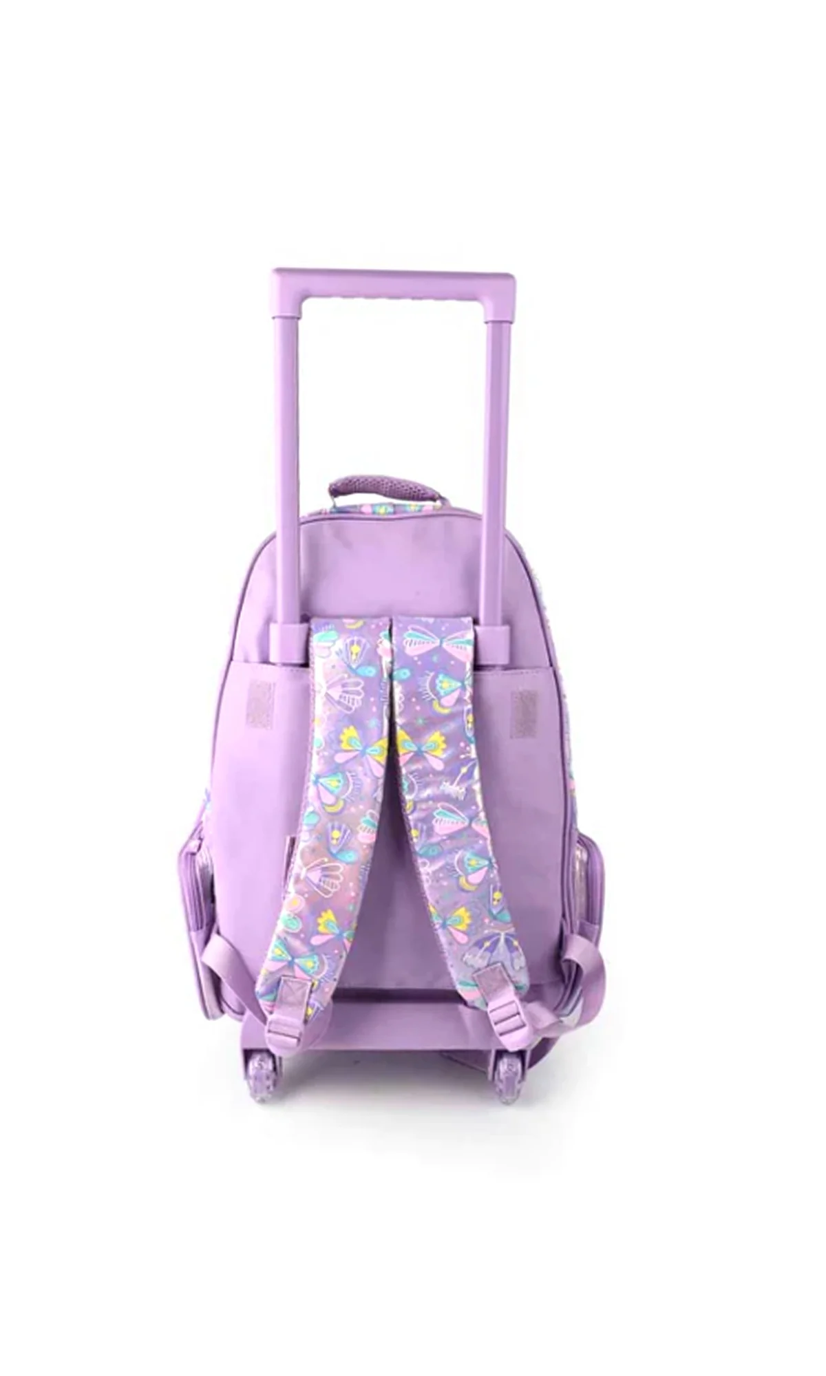 Girls Trolley School Bag 20 L Grade 6-10 Holographic Butterfly Print - Image 2