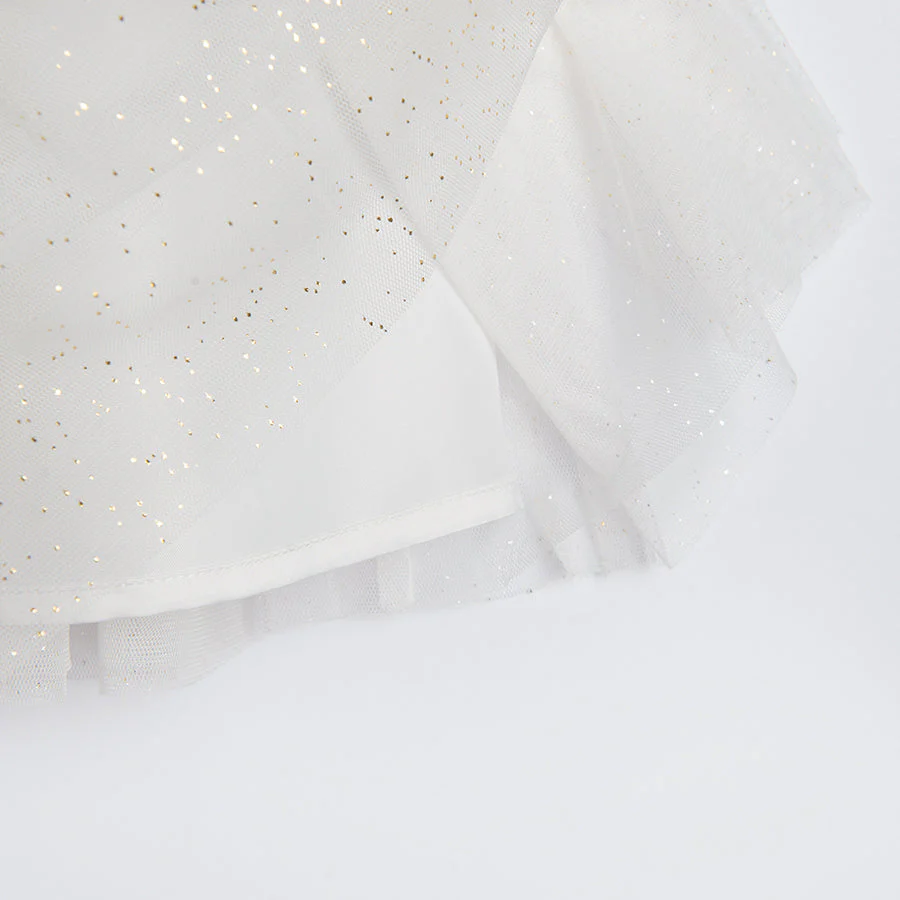 Girl's White Short Sleeves Dress CC CCG2413498 - Image 5