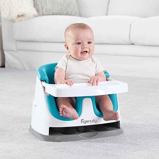 Ingenuity Baby Base 2-in-1 Seat - Peacock Blue - Booster Feeding Seat - Image 2