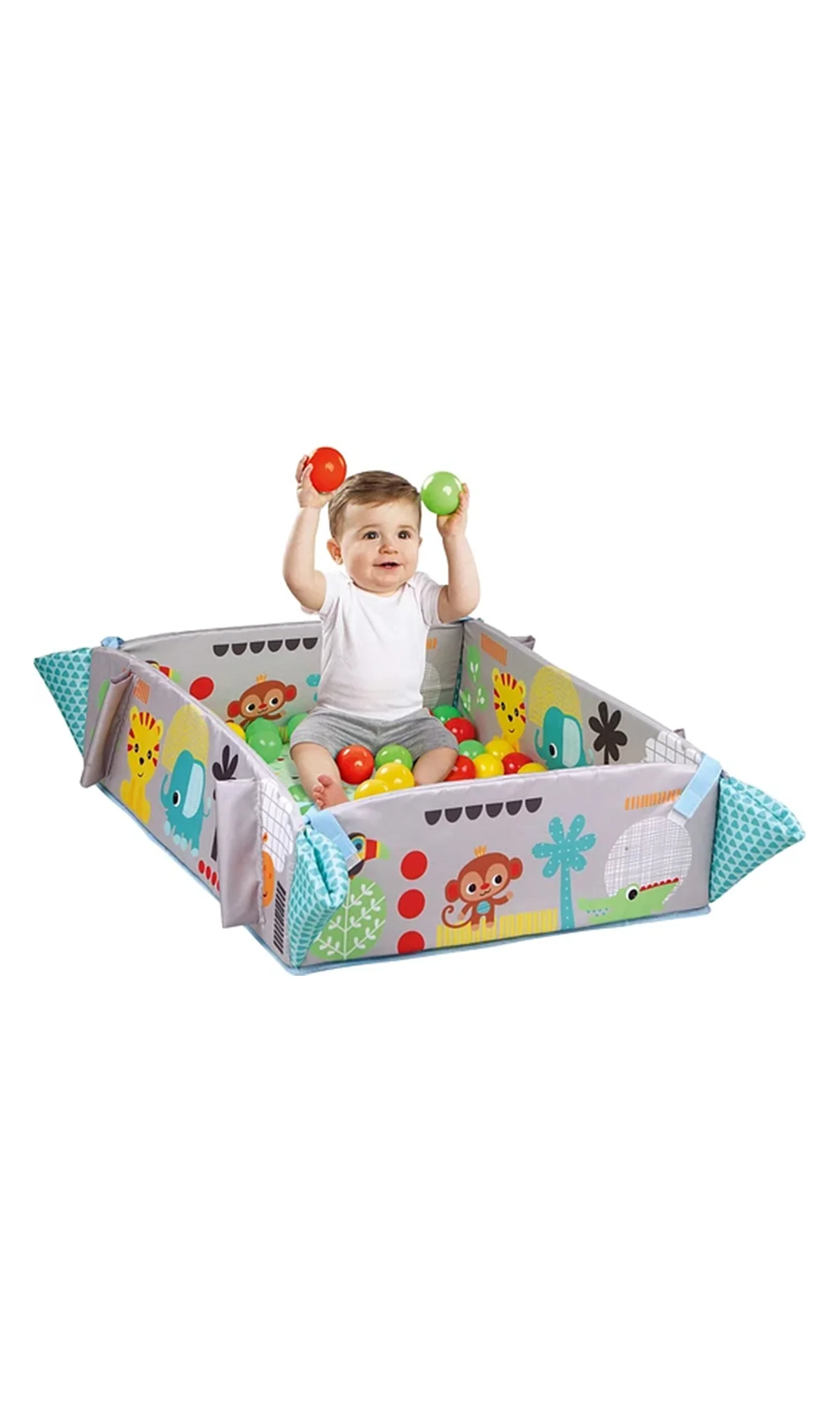 Kids 5-in-1 Baby Play Gym Play Mat with 30 Ball Pit Balls - Image 2