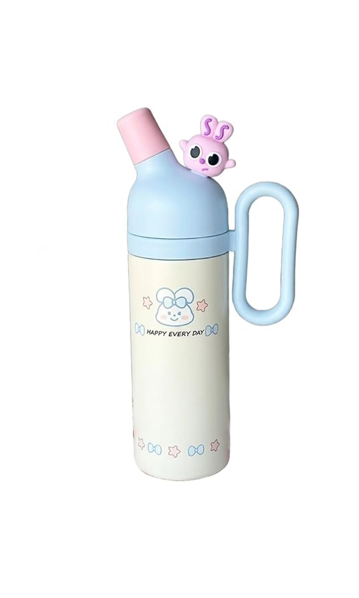 School Water Bottle Vacuum Cartoon Bunny Print