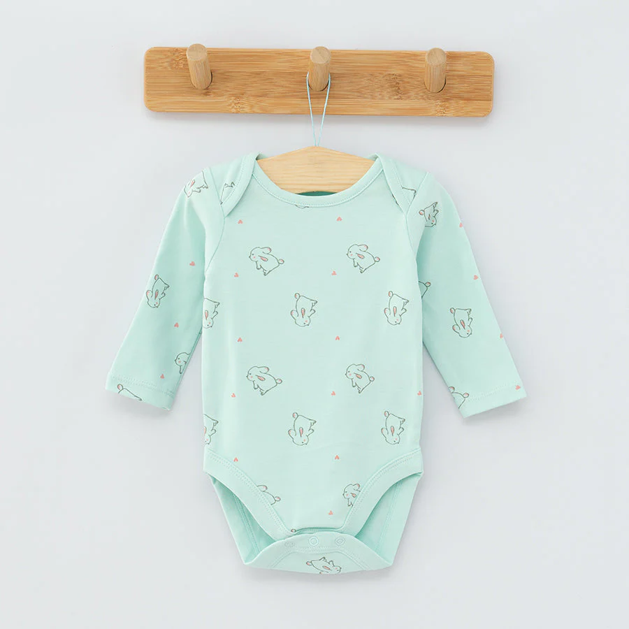 Long Sleeve Bodysuit for Girls Organic Cotton Mix Bunny Dots Set 5 Pcs CC CUG2400412 - Image 5