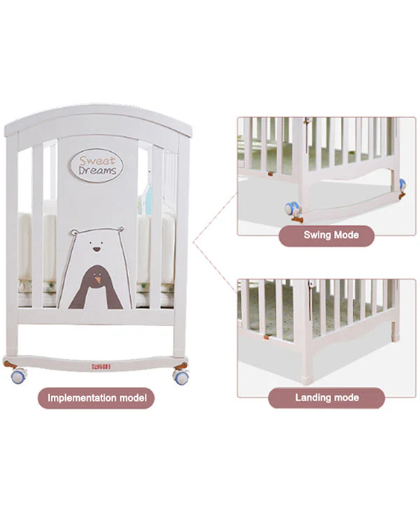 Mom Squad Baby Cot (White) WBB 707 (0265513) - Image 14