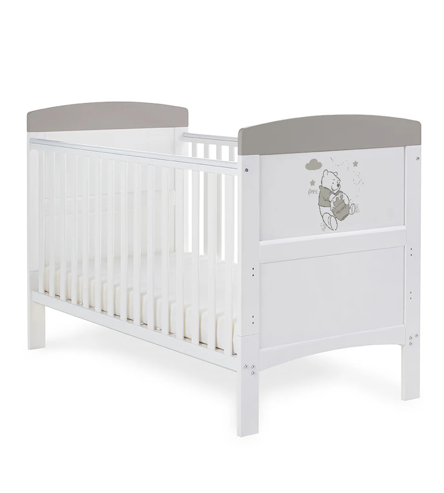 MQ 1201 White+Grey Harmison Cot Bed - Image 2