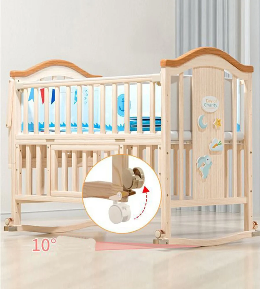 MQ WBB 716 Baby Cot (Natural) - Image 2