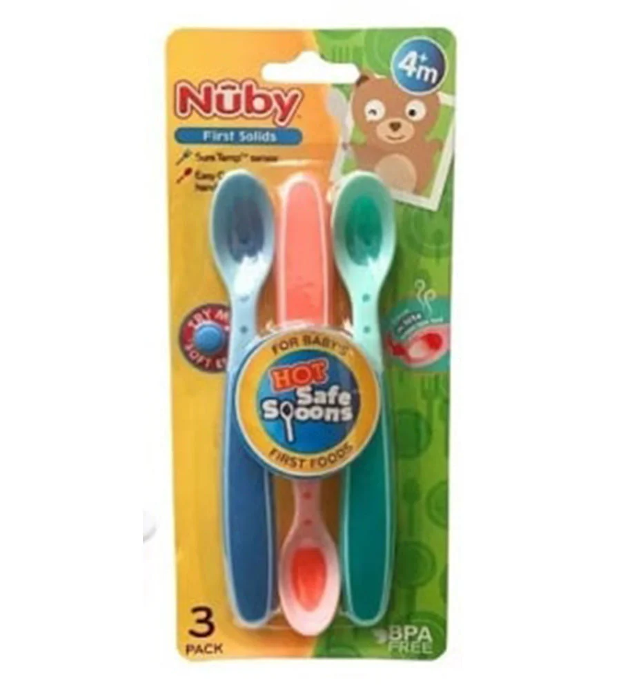 Nuby Hot Safe Spoons - Blue Pack of 3 - Image 2
