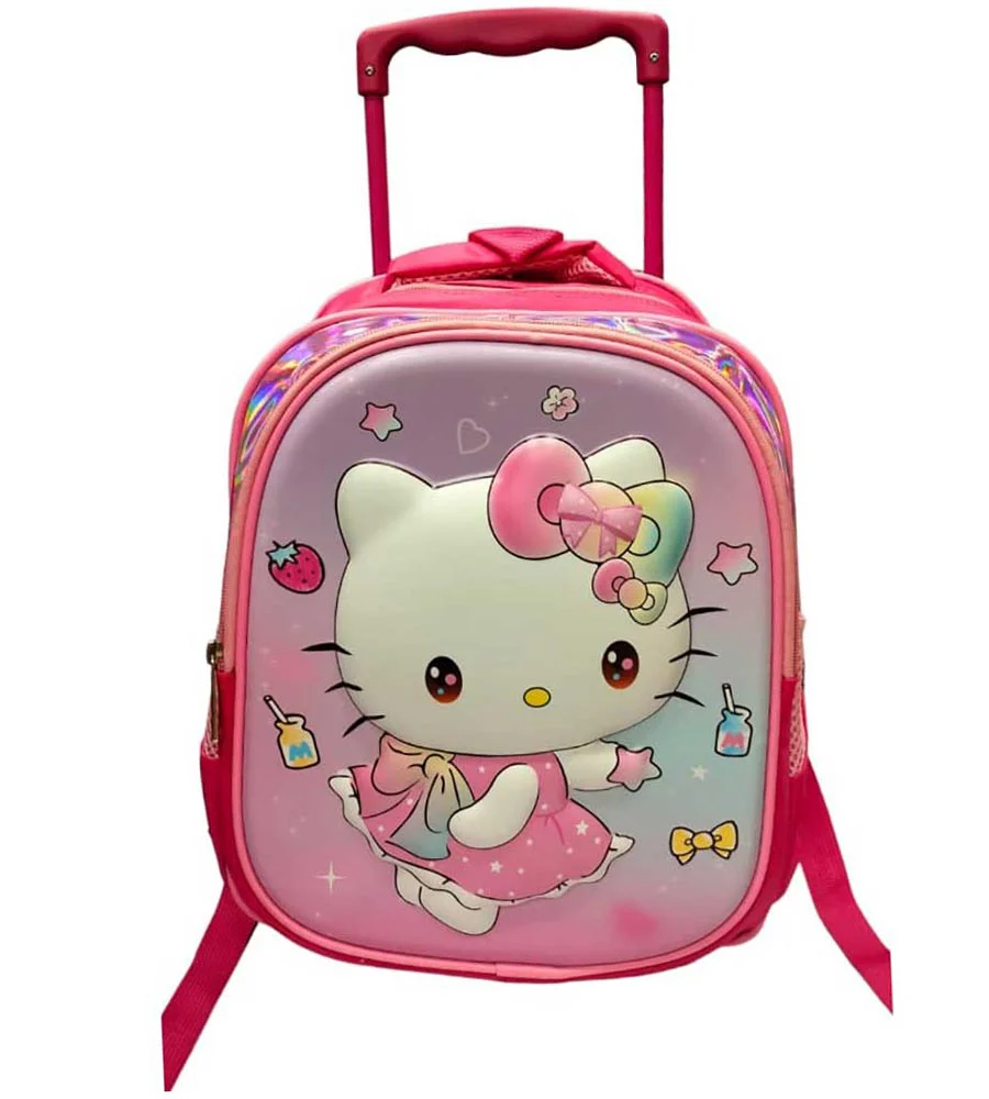 Girls Hello Kitty Trolley School Bag – Pink 18 L Grade 5-8