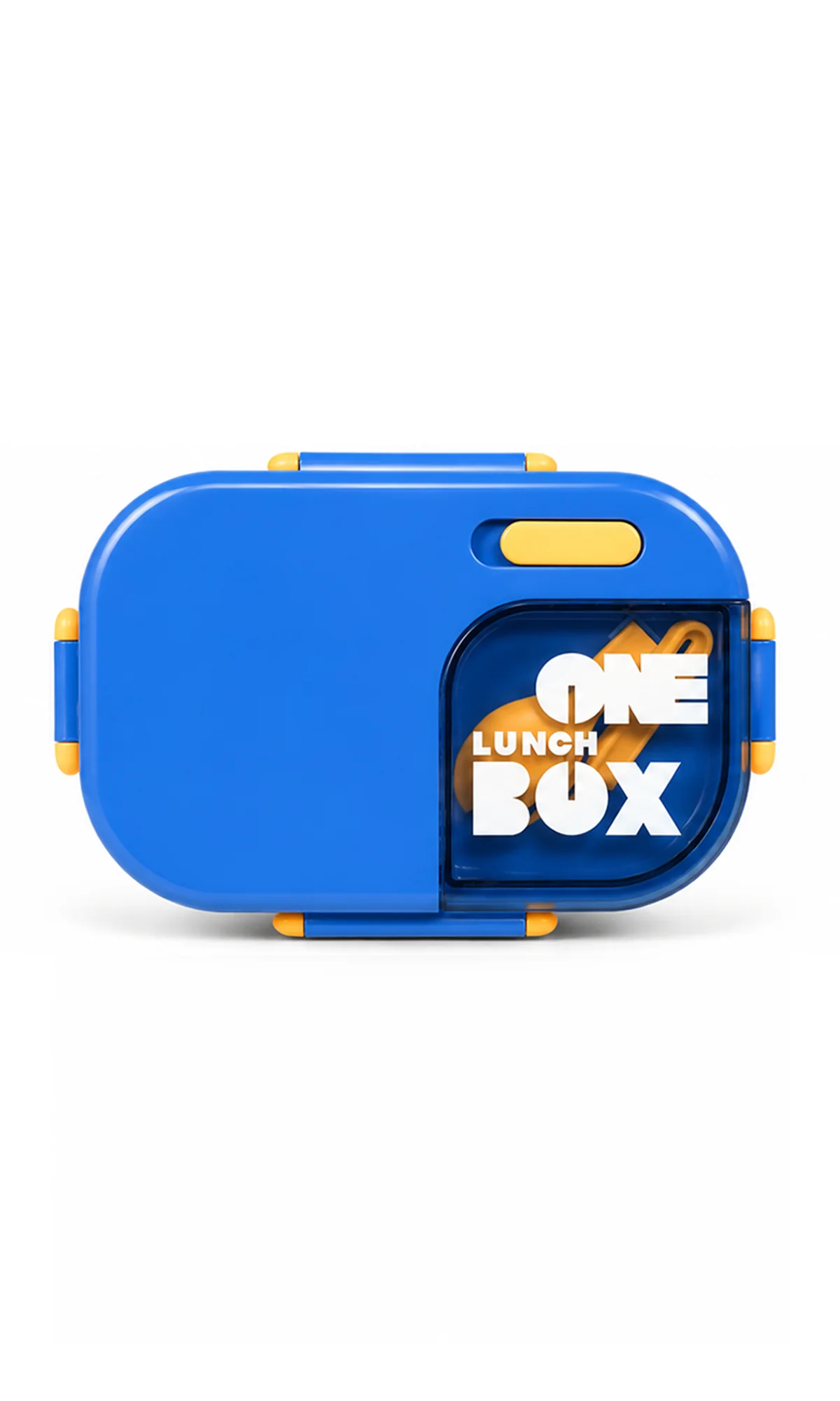 School Lunch Box Blue with Cutlery Set