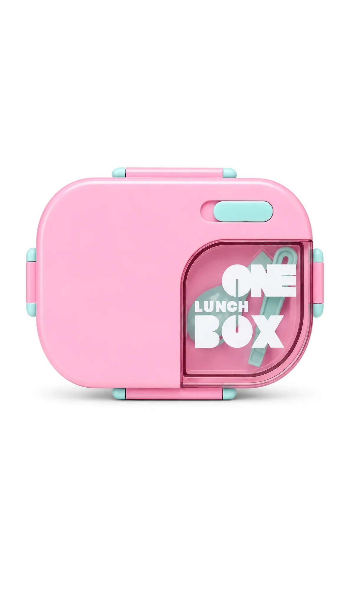 School Lunch Box Pink with Cutlery Set