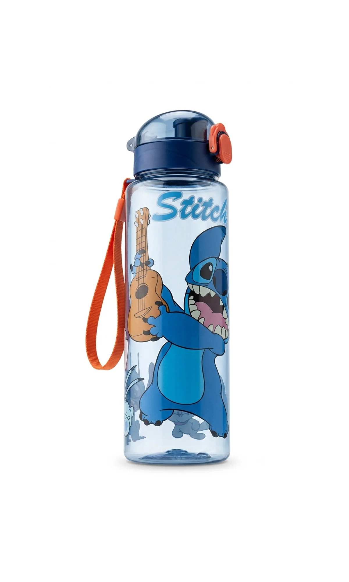 School Water Bottle Blue Ukulele Print