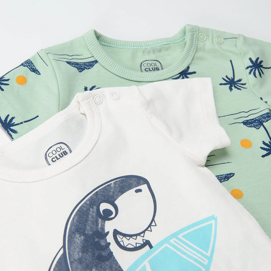 Short Sleeve Bodysuit For Boys Organic Set Of 2 CC CCB2401891 - Image 4