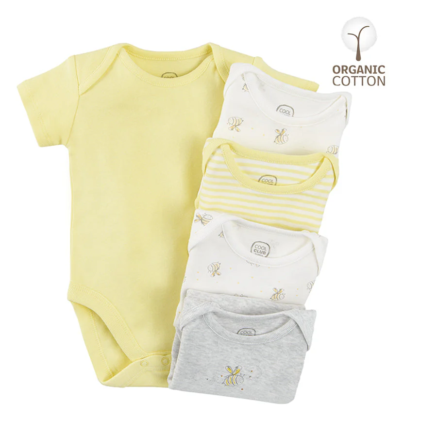 Short Sleeve Bodysuit For Girls, Organic Cotton Mix set 5 pcs CC CUG2400900