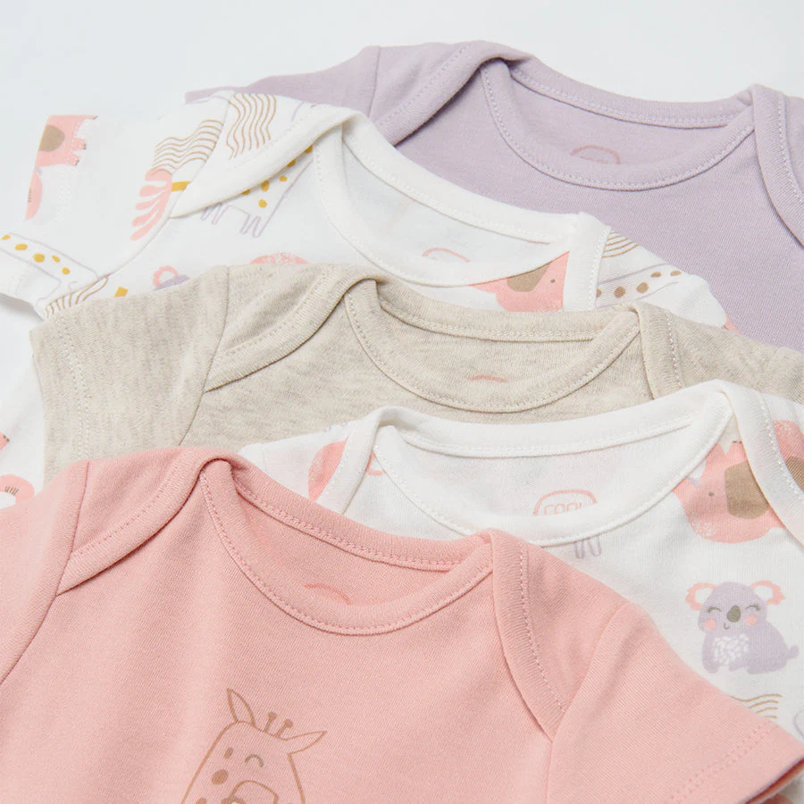 Short Sleeve Bodysuit Organic Cotton Mix Set 5 Pcs CC CUG2401743 - Image 6